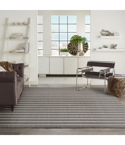 Nourison Positano Charcoal Ivory POS03 9 ft. X 12 ft. Rect. Rug