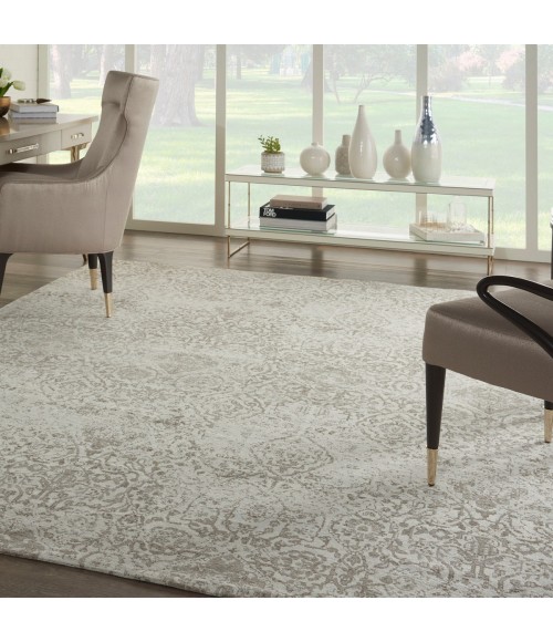 Nourison Damask White DAS06 8 ft. x 10 ft. Rect. Rug