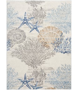 Nourison Pompeii Ivory Grey Blue PMP04 5 ft. 3 in. X 7 ft. 3 in. Rect. Rug