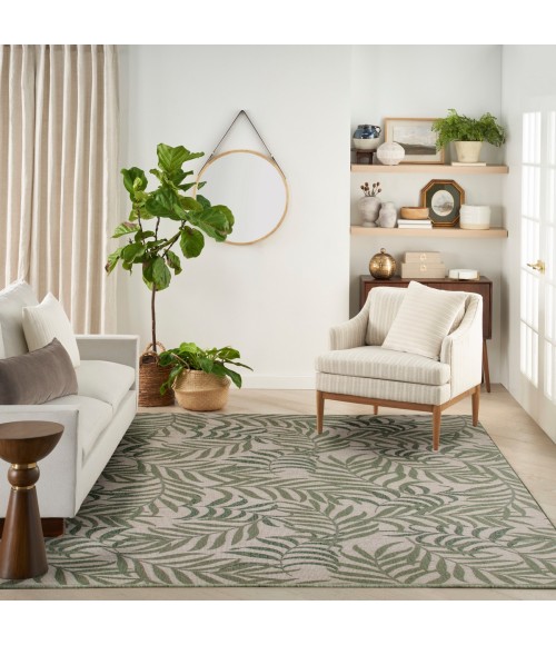 Nourison Garden Oasis Ivory Green GOA01 10 ft. X 14 ft. Rect. Rug