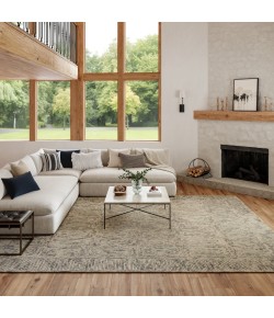 Nourison Vail Ivory Grey Teal VAI04 7 ft. 9 in. X 9 ft. 9 in. Rect. Rug