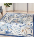 Nourison Pompeii Ivory Blue PMP02 5 ft. 3 in. X 7 ft. 3 in. Rect. Rug