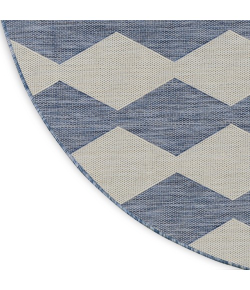 Nourison Positano Navy Blue POS04 6 ft. X Round Rug