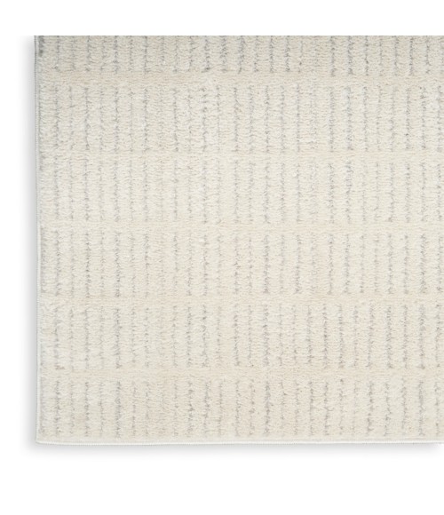 Nourison Cozy Modern Ivory Grey CMD03 2 ft. 2 in. X 10 ft. Rect. Rug