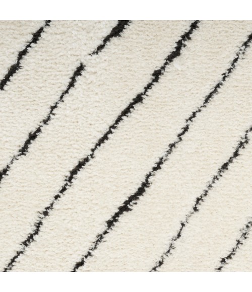 Nourison Cozy Modern Ivory Black Rug CMD01 5 ft. 3 in. X 7 ft. Rect. - Rugs Town Nourison Cozy Modern Ivory Black CMD01 5 ft. 3 in. X 7 ft. Rect. Rug