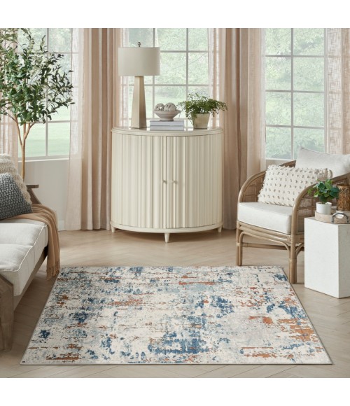 Nourison Concerto Beige Blue Rust CNC01 3 ft. 9 in. X 5 ft. 9 in. Rect. Rug