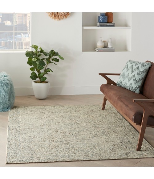 Nourison Interlock Blue Ivory ITL03 5 ft. X 8 ft. Rect. Rug