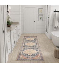 Nourison Vintage Washables Blue Coral VWS13 2 ft. 2 in. X 8 ft. Rect. Rug