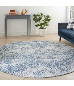 Nourison Damask Iory Navy DAS06 8 ft. x Round Rug