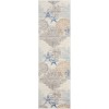 Nourison Pompeii Ivory Grey Blue PMP04 2 ft. 3 in. X 7 ft. 6 in. Rect. Rug