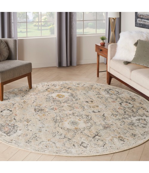 Nourison Oushak Home Cream OUS01 7 ft. 10 in. X Round Rug