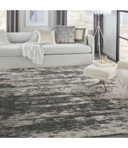 Nourison Luxurious Shag Charcoal Ivory LXR02 7 ft. 10 in. X 9 ft. 10 in. Rect. Rug