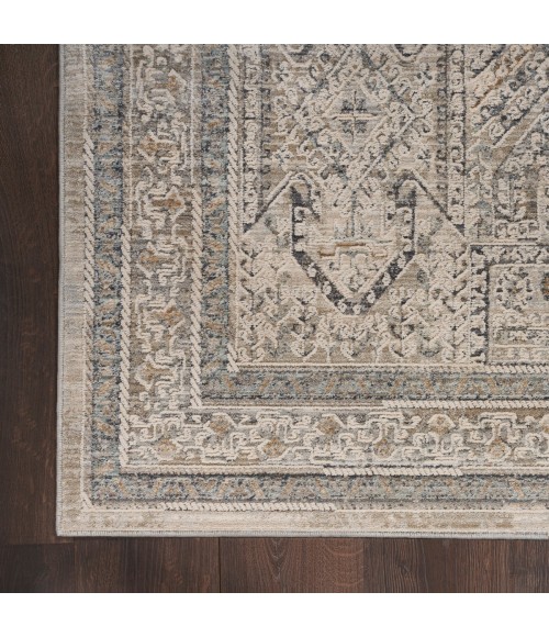 Nourison Nyle Ivory/Grey/Blue NYE01 2 ft. 3 in. X 8 ft. Rect. Rug
