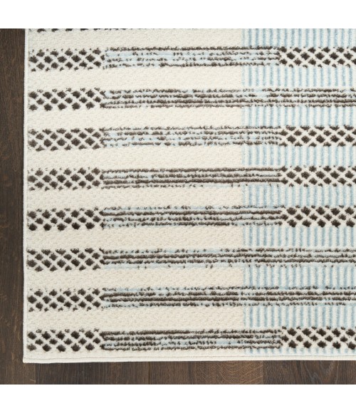Nourison Nordic Ivory Blue NRC15 4 ft. X 6 ft. Rect. Rug