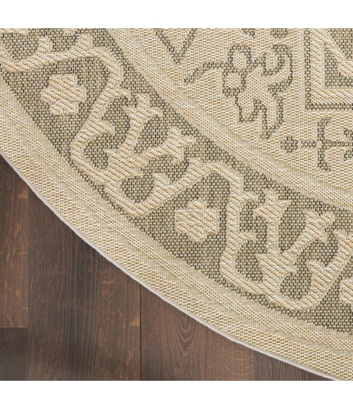 Nourison Tulum Taupe Olive TLM05 8 ft. X Round Rug