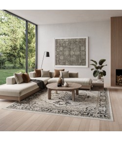 Nourison Dekor Ivory Charcoal DEK08 7 ft. 10 in. x 9 ft. 10 in. Rect. Rug