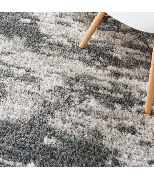 Nourison Luxurious Shag Charcoal Ivory Rug LXR02 4 ft. X 6 ft. Rect. - Rugs Town Nourison Luxurious Shag Charcoal Ivory LXR02 4 ft. X 6 ft. Rect. Rug