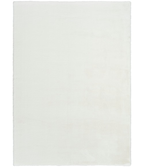 Nourison Soft Plush Rabbit Fur White SFF01 5 ft. X 7 ft. Rect. Rug