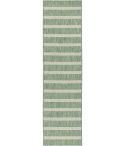 Nourison Positano Blue Green Ivory POS03 2 ft. 2 in. X 10 ft. Rect. Rug