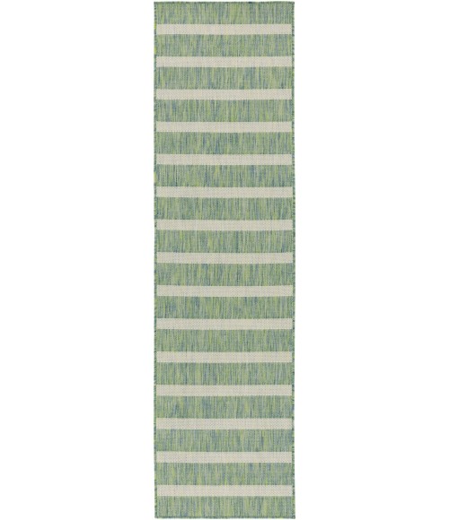 Nourison Positano Blue Green Ivory POS03 2 ft. 2 in. X 10 ft. Rect. Rug