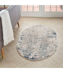 Nourison Concerto Ivory Grey Blue CNC01 3 ft. X 5 ft. Oval Rug