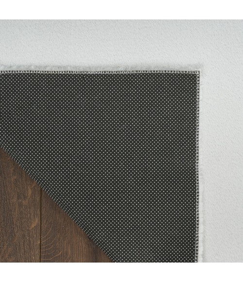 Nourison Soft Plush Rabbit Fur Silver SFF01 7 ft. 6 in. X 9 ft. 6 in. Rect. Rug