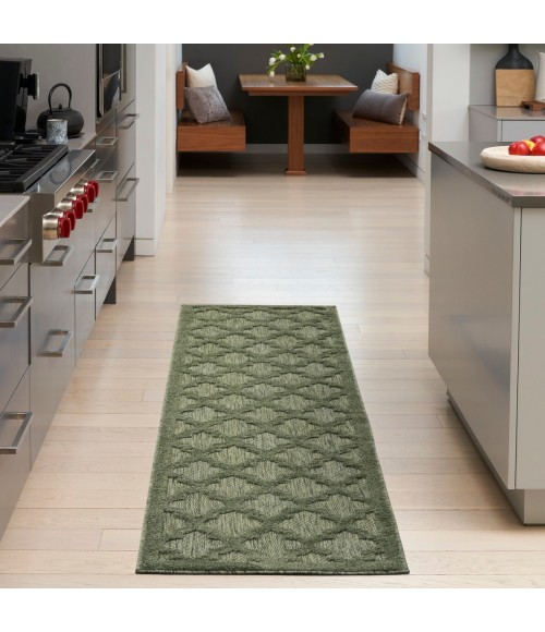 Nourison Easy Care Green NES01 2 ft. 2 in. X 10 ft. Rect. Rug