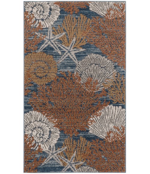Nourison Pompeii Blue Multicolor PMP04 2 ft. X 3 ft. Rect. Rug