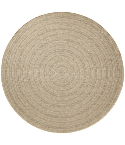 Nourison Tulum Taupe Grey TLM04 8 ft. X Round Rug