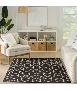 Nourison Horizon Indoor/Outdoor Black HOZ01 4 ft. X 6 ft. Rect. Rug