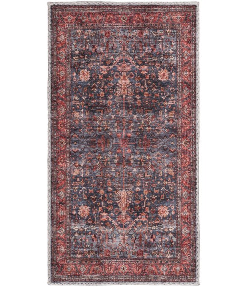 Nourison Brilliance Machine Washable Navy Brick Rug WSB02 2 ft. X 3 ft. 9 in. Rect. - Rugs Town Nourison Brilliance Machine Washable Navy Brick WSB02 2 ft. X 3 ft. 9 in. Rect. Rug