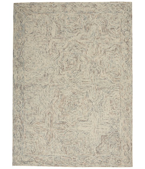 Nourison Interlock Blue Ivory ITL03 5 ft. X 8 ft. Rect. Rug