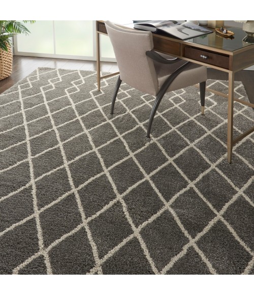 Nourison Geometric Shag Silver GOS01 7 ft. 10 in. X 9 ft. 10 in. Rect. Rug