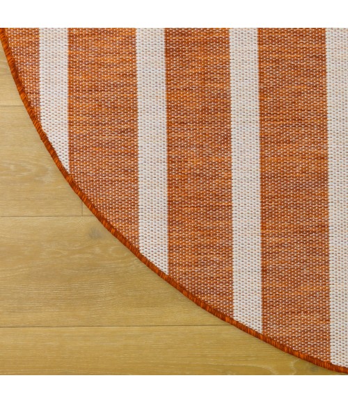 Nourison Positano Terracotta Ivory POS03 6 ft. X Round Rug