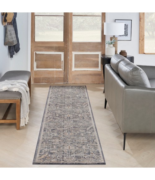 Nourison Nyle Navy Multicolor NYE02 2 ft. 3 in. X 10 ft. Rect. Rug