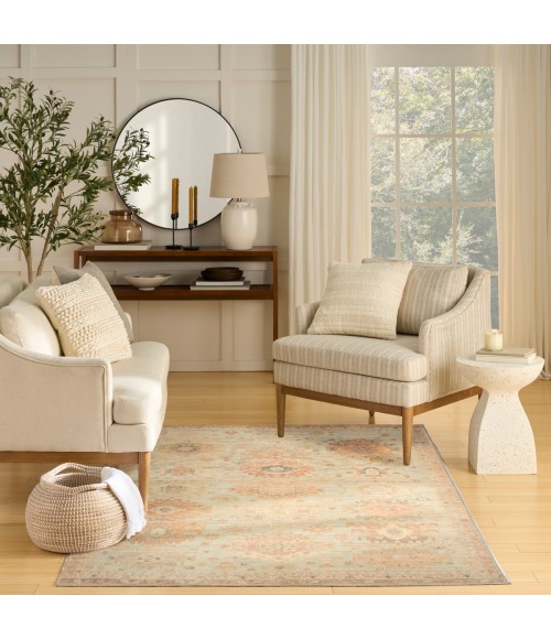 Nourison Vintage Washables Sage Multicolor VWS16 5 ft. 3 in. X 7 ft. 3 in. Rect. Rug