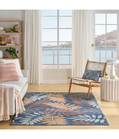 Nourison Aloha Blue Rose ALH18 5 ft. 3 in. X 7 ft. 5 in. Rect. Rug