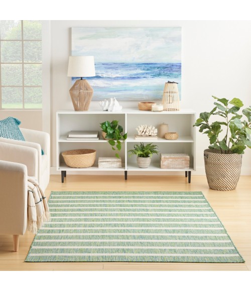 Nourison Positano Blue Green Ivory POS03 6 ft. X 9 ft. Rect. Rug