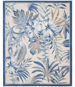 Nourison Pompeii Ivory Blue PMP02 7 ft. 10 in. X 9 ft. 10 in. Rect. Rug