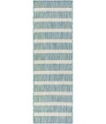Nourison Positano Aqua Ivory POS03 2 ft. 2 in. X 8 ft. Rect. Rug