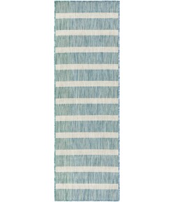 Nourison Positano Aqua Ivory POS03 2 ft. 2 in. X 8 ft. Rect. Rug