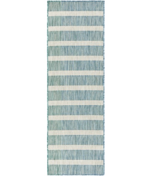 Nourison Positano Aqua Ivory POS03 2 ft. 2 in. X 8 ft. Rect. Rug