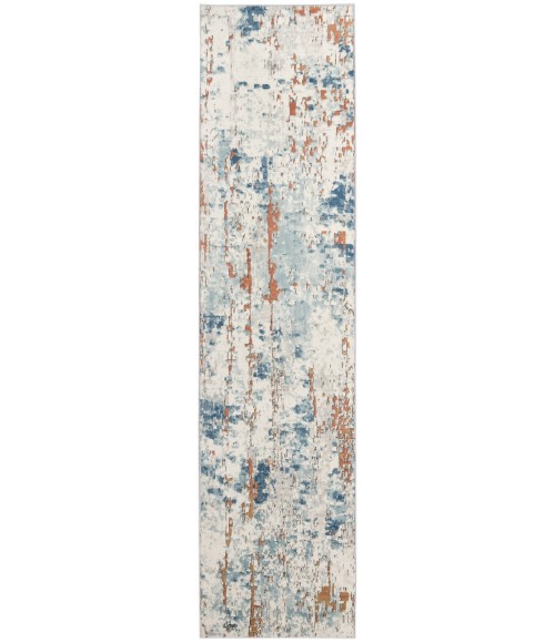 Nourison Concerto Beige Blue Rust CNC01 2 ft. 2 in. X 7 ft. 6 in. Rect. Rug