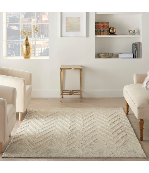 Nourison Interlock Ivory/Grey ITL04 5 ft. X 8 ft. Rect. Rug