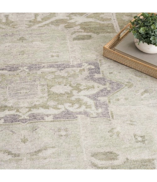 Nourison Vintage Washables Green VWS08 5 ft. 3 in. X 7 ft. 3 in. Rect. Rug