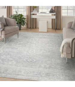 Nourison Astra Machine Washable Light Grey ASW11 7 ft. 10 in. X 10 ft. Rect. Rug