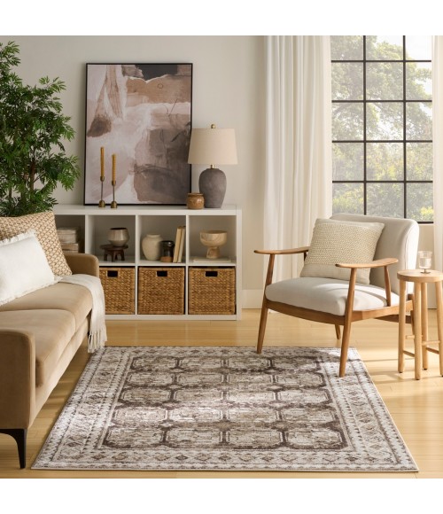 Nourison Dekor Ivory Brown DEK01 4 ft. X 6 ft. Rect. Rug