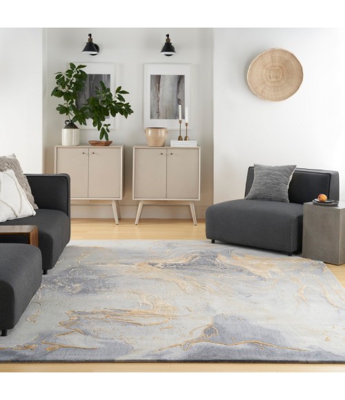 Nourison Prismatic Grey Gold PRS28 4 ft. X 6 ft. Rect. Rug