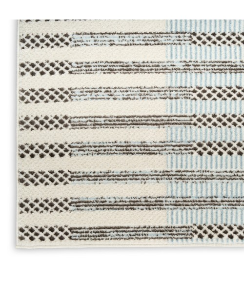Nourison Nordic Ivory Blue NRC15 4 ft. X 6 ft. Rect. Rug