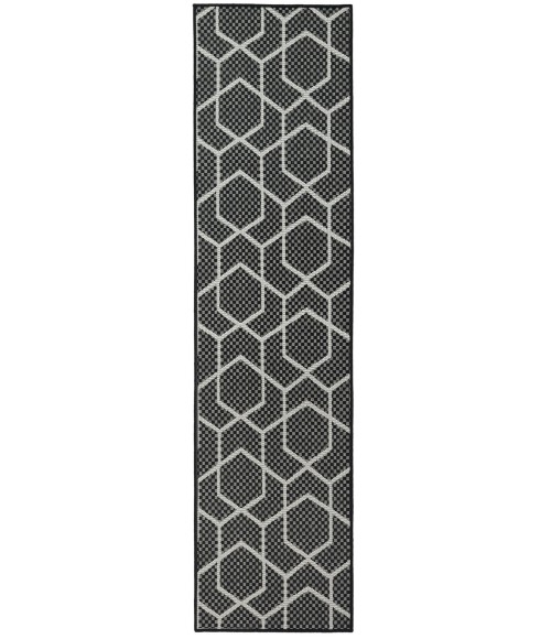 Nourison Horizon Indoor/Outdoor Black HOZ01 2 ft. 2 in. X 8 ft. Rect. Rug